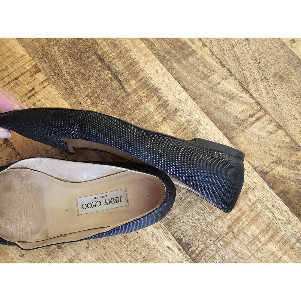 Jimmy Choo Ballet Flats Pointed Toe Women's Size 37/7 Slip On Black - Picture 8 of 16